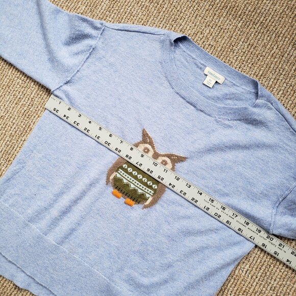 Sundance Catalog Wise Owl Sweater Wool Blend Blue - Picture 7 of 10